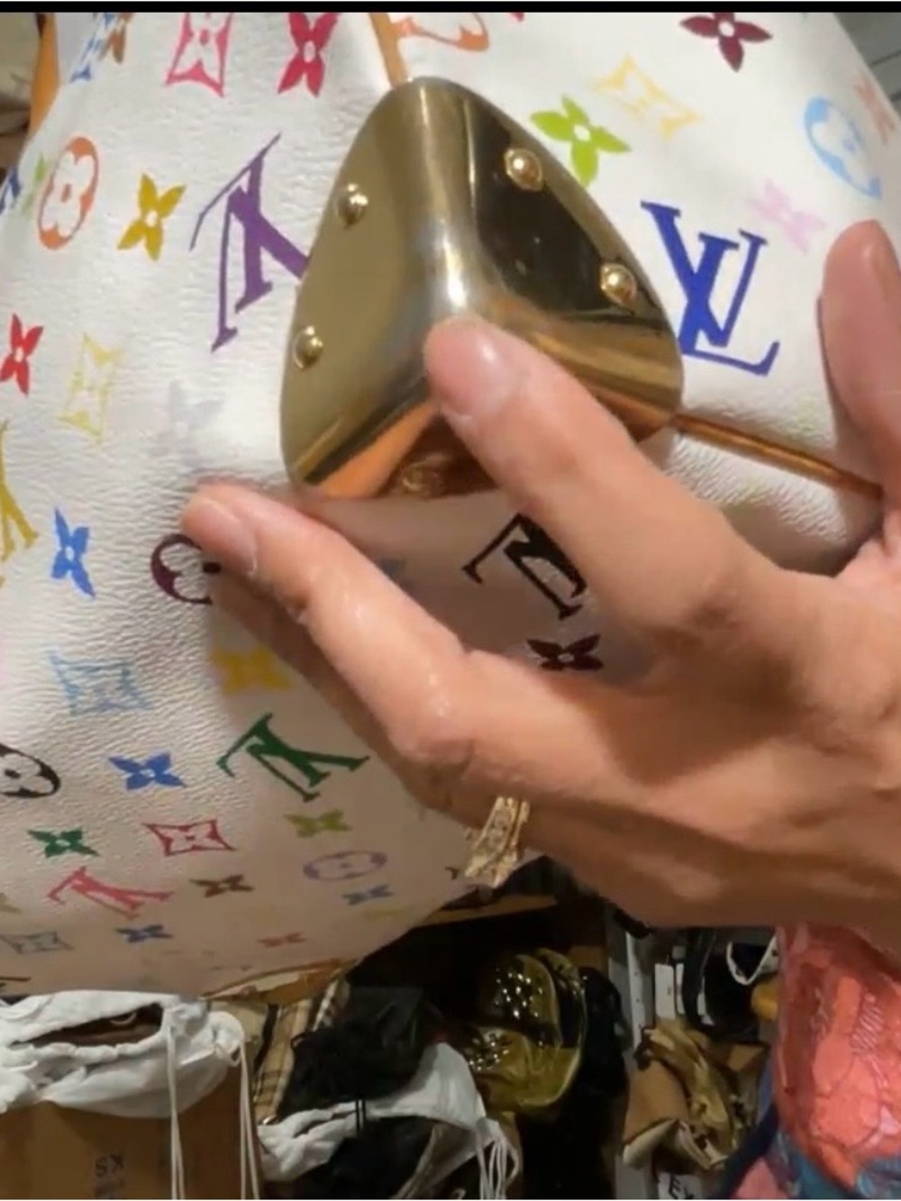 Louis Vuitton White Multicolor Monogram Canvas Speedy - Picture 14 of 17